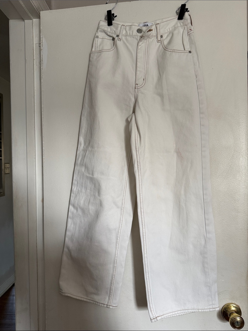 Azul by Moussy High-Rise Wide Leg White Jeans